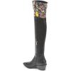 imageFSJ Women Casual Thigh High Tall Boots Over The Knee Booties Pointed Closed Toe Chunky Low Heel Leather Party Club Ladies Fall Winter Shoes Size 415 USBlack Butterfly