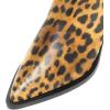 imageFSJ Women Casual Thigh High Tall Boots Over The Knee Booties Pointed Closed Toe Chunky Low Heel Leather Party Club Ladies Fall Winter Shoes Size 415 USYellow Leopard Print