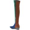 imageFSJ Women Casual Thigh High Tall Boots Over The Knee Booties Pointed Closed Toe Chunky Low Heel Leather Party Club Ladies Fall Winter Shoes Size 415 USBluegreebrown