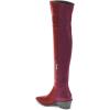 imageFSJ Women Casual Thigh High Tall Boots Over The Knee Booties Pointed Closed Toe Chunky Low Heel Leather Party Club Ladies Fall Winter Shoes Size 415 USRed Fuchsia