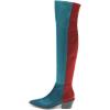 imageFSJ Women Casual Thigh High Tall Boots Over The Knee Booties Pointed Closed Toe Chunky Low Heel Leather Party Club Ladies Fall Winter Shoes Size 415 USBlue Red