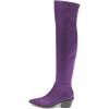 imageFSJ Women Casual Thigh High Tall Boots Over The Knee Booties Pointed Closed Toe Chunky Low Heel Leather Party Club Ladies Fall Winter Shoes Size 415 USPurple