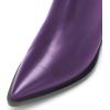 imageFSJ Women Casual Thigh High Tall Boots Over The Knee Booties Pointed Closed Toe Chunky Low Heel Leather Party Club Ladies Fall Winter Shoes Size 415 USPurple