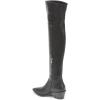 imageFSJ Women Casual Thigh High Tall Boots Over The Knee Booties Pointed Closed Toe Chunky Low Heel Leather Party Club Ladies Fall Winter Shoes Size 415 USBlack