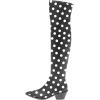 imageFSJ Women Casual Thigh High Tall Boots Over The Knee Booties Pointed Closed Toe Chunky Low Heel Leather Party Club Ladies Fall Winter Shoes Size 415 USBlack Polka Dot