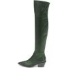 imageFSJ Women Casual Thigh High Tall Boots Over The Knee Booties Pointed Closed Toe Chunky Low Heel Leather Party Club Ladies Fall Winter Shoes Size 415 USGreen