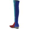 imageFSJ Women Casual Thigh High Tall Boots Over The Knee Booties Pointed Closed Toe Chunky Low Heel Leather Party Club Ladies Fall Winter Shoes Size 415 USRed Blue