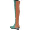 imageFSJ Women Casual Thigh High Tall Boots Over The Knee Booties Pointed Closed Toe Chunky Low Heel Leather Party Club Ladies Fall Winter Shoes Size 415 USGreen Orange