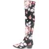 imageFSJ Women Casual Thigh High Tall Boots Over The Knee Booties Pointed Closed Toe Chunky Low Heel Leather Party Club Ladies Fall Winter Shoes Size 415 USFlower