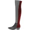 imageFSJ Women Casual Thigh High Tall Boots Over The Knee Booties Pointed Closed Toe Chunky Low Heel Leather Party Club Ladies Fall Winter Shoes Size 415 USGrey Red