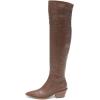 imageFSJ Women Casual Thigh High Tall Boots Over The Knee Booties Pointed Closed Toe Chunky Low Heel Leather Party Club Ladies Fall Winter Shoes Size 415 USBrown
