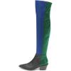 imageFSJ Women Casual Thigh High Tall Boots Over The Knee Booties Pointed Closed Toe Chunky Low Heel Leather Party Club Ladies Fall Winter Shoes Size 415 USBlue Black Green