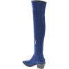 imageFSJ Women Casual Thigh High Tall Boots Over The Knee Booties Pointed Closed Toe Chunky Low Heel Leather Party Club Ladies Fall Winter Shoes Size 415 USBlue