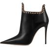 imageFSJ Women Classic Pointed Toe Stiletto High Heel Studded Ankle Boots Glossy Pull On Casual Party Street Ladies Shoes Size 415 USBlack