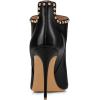 imageFSJ Women Classic Pointed Toe Stiletto High Heel Studded Ankle Boots Glossy Pull On Casual Party Street Ladies Shoes Size 415 USBlack