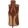 imageFSJ Women Classic Pointed Toe Stiletto High Heel Studded Ankle Boots Glossy Pull On Casual Party Street Ladies Shoes Size 415 USBrown