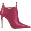 imageFSJ Women Classic Pointed Toe Stiletto High Heel Studded Ankle Boots Glossy Pull On Casual Party Street Ladies Shoes Size 415 USFuchsia