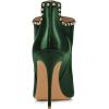 imageFSJ Women Classic Pointed Toe Stiletto High Heel Studded Ankle Boots Glossy Pull On Casual Party Street Ladies Shoes Size 415 USGreen