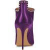 imageFSJ Women Classic Pointed Toe Stiletto High Heel Studded Ankle Boots Glossy Pull On Casual Party Street Ladies Shoes Size 415 USPurple