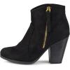 imageFSJ Women Closed Toe Ankle Boots Stacked Heel Faux Suede Side zipper Western Short Booties Casual Comfort Dress Shoes Size 415 USBlack
