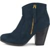imageFSJ Women Closed Toe Ankle Boots Stacked Heel Faux Suede Side zipper Western Short Booties Casual Comfort Dress Shoes Size 415 USCyan