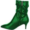 imageFSJ Women Elegant Slouch Ankle Boots Pointed Closed Toe Kitten Low Heels Stacked Short Booties Leather Side Zipper Ladies Office Party Prom Fall Winter Dress Shoes Size 415 USGreen