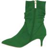 imageFSJ Women Elegant Slouch Ankle Boots Pointed Closed Toe Kitten Low Heels Stacked Short Booties Leather Side Zipper Ladies Office Party Prom Fall Winter Dress Shoes Size 415 USGreen Suede