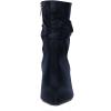 imageFSJ Women Elegant Slouch Ankle Boots Pointed Closed Toe Kitten Low Heels Stacked Short Booties Leather Side Zipper Ladies Office Party Prom Fall Winter Dress Shoes Size 415 USNavy