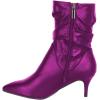 imageFSJ Women Elegant Slouch Ankle Boots Pointed Closed Toe Kitten Low Heels Stacked Short Booties Leather Side Zipper Ladies Office Party Prom Fall Winter Dress Shoes Size 415 USPurple