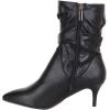 imageFSJ Women Elegant Slouch Ankle Boots Pointed Closed Toe Kitten Low Heels Stacked Short Booties Leather Side Zipper Ladies Office Party Prom Fall Winter Dress Shoes Size 415 USBlack
