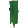 imageFSJ Women Elegant Slouch Ankle Boots Pointed Closed Toe Kitten Low Heels Stacked Short Booties Leather Side Zipper Ladies Office Party Prom Fall Winter Dress Shoes Size 415 USGreen Suede