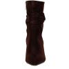 imageFSJ Women Elegant Slouch Ankle Boots Pointed Closed Toe Kitten Low Heels Stacked Short Booties Leather Side Zipper Ladies Office Party Prom Fall Winter Dress Shoes Size 415 USBrown