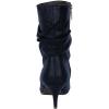 imageFSJ Women Elegant Slouch Ankle Boots Pointed Closed Toe Kitten Low Heels Stacked Short Booties Leather Side Zipper Ladies Office Party Prom Fall Winter Dress Shoes Size 415 USNavy