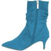 imageFSJ Women Elegant Slouch Ankle Boots Pointed Closed Toe Kitten Low Heels Stacked Short Booties Leather Side Zipper Ladies Office Party Prom Fall Winter Dress Shoes Size 415 USBlue