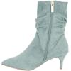 imageFSJ Women Elegant Slouch Ankle Boots Pointed Closed Toe Kitten Low Heels Stacked Short Booties Leather Side Zipper Ladies Office Party Prom Fall Winter Dress Shoes Size 415 USPowderblue