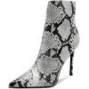 imageFSJ Women Fashion Leopard Ankle Boots Ladies Waterproof Pointed Toe Heeled Calf Booties Stiletto Convenient Side Zipper Sexy Dress High Heels Shoes Size 415 USGrey