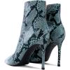 imageFSJ Women Fashion Leopard Ankle Boots Ladies Waterproof Pointed Toe Heeled Calf Booties Stiletto Convenient Side Zipper Sexy Dress High Heels Shoes Size 415 USSnake Skin