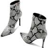 imageFSJ Women Fashion Leopard Ankle Boots Ladies Waterproof Pointed Toe Heeled Calf Booties Stiletto Convenient Side Zipper Sexy Dress High Heels Shoes Size 415 USGrey