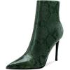 imageFSJ Women Fashion Leopard Ankle Boots Ladies Waterproof Pointed Toe Heeled Calf Booties Stiletto Convenient Side Zipper Sexy Dress High Heels Shoes Size 415 USGreen