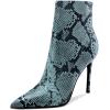 imageFSJ Women Fashion Leopard Ankle Boots Ladies Waterproof Pointed Toe Heeled Calf Booties Stiletto Convenient Side Zipper Sexy Dress High Heels Shoes Size 415 USSnake Skin