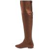 imageFSJ Women Fashion Over The Knee High Boots Pointed Toe Flat Comfortable Back Zipper Ladies Shoes for WinterBrown