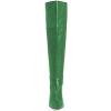 imageFSJ Women Fashion Over The Knee High Boots Pointed Toe Flat Comfortable Back Zipper Ladies Shoes for WinterGreen