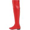 imageFSJ Women Fashion Over The Knee High Boots Pointed Toe Flat Comfortable Back Zipper Ladies Shoes for WinterRed