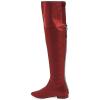 imageFSJ Women Fashion Over The Knee High Boots Pointed Toe Flat Comfortable Back Zipper Ladies Shoes for WinterWine Red