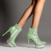imageFSJ Women Glitter Sparkly Stiletto High Heel Ankle Boots Closed Toe Sequin Rhinestone Platform Short Booties Outfit Dress Shoes Size 416 USGreen