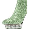 imageFSJ Women Glitter Sparkly Stiletto High Heel Ankle Boots Closed Toe Sequin Rhinestone Platform Short Booties Outfit Dress Shoes Size 416 USGreen
