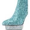 imageFSJ Women Glitter Sparkly Stiletto High Heel Ankle Boots Closed Toe Sequin Rhinestone Platform Short Booties Outfit Dress Shoes Size 416 USLight Teal