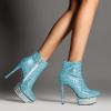 imageFSJ Women Glitter Sparkly Stiletto High Heel Ankle Boots Closed Toe Sequin Rhinestone Platform Short Booties Outfit Dress Shoes Size 416 USLight Teal