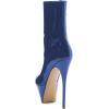 imageFSJ Women Gorgeous Platform Pointed Toe Stiletto High Heel Ankle Boots Classic Side Zipper Ladies Shoes Size 415 USBlue