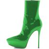 imageFSJ Women Gorgeous Platform Pointed Toe Stiletto High Heel Ankle Boots Classic Side Zipper Ladies Shoes Size 415 USGreen